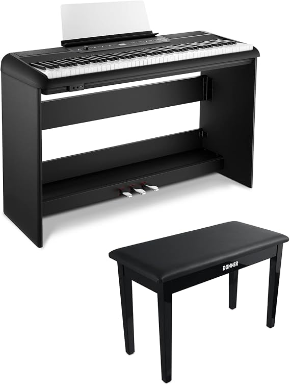 Donner SE-1 88 Key Weighted Digital Piano + Duet Piano Bench with Storage
