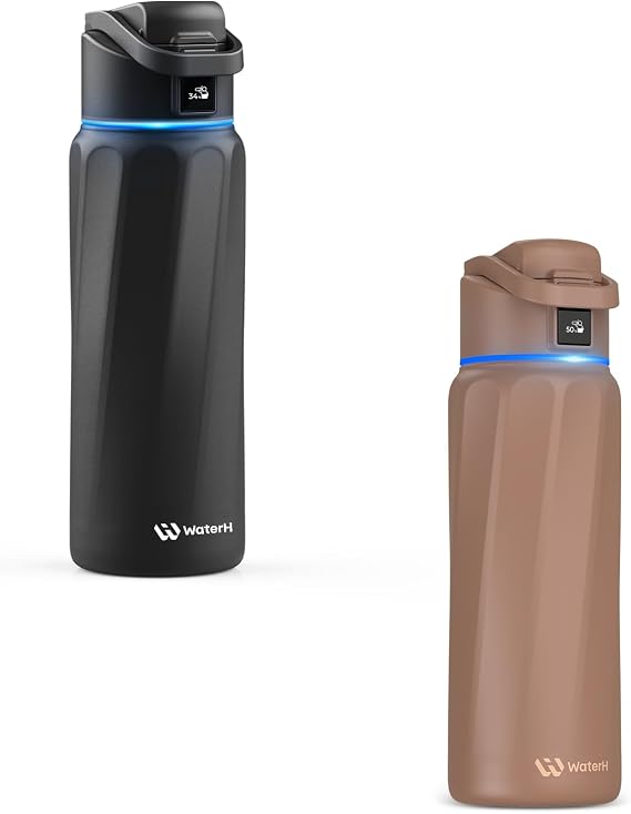 Boost 32 oz Smart Water Bottle Black + Boost 32 oz Bottle Mocha Bundle