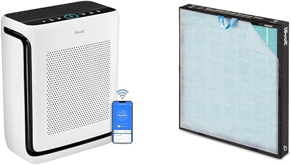 LEVOIT Air Purifiers for Home Large Room with Washable Filters, Air Quality Monitor, Smart WiFi, Vital 200S-P & Air Filter Replacement Vital 200S-RF-SR