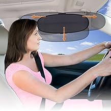 Anti-Glare Car Visor Sunshade Extender for Drivers or Front Seat Passengers, 1 Piece (Silver)