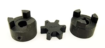 7/8" to 1" L075 Flexible 3-Piece L-Jaw Coupling Coupler Set & NBR Rubber Spider