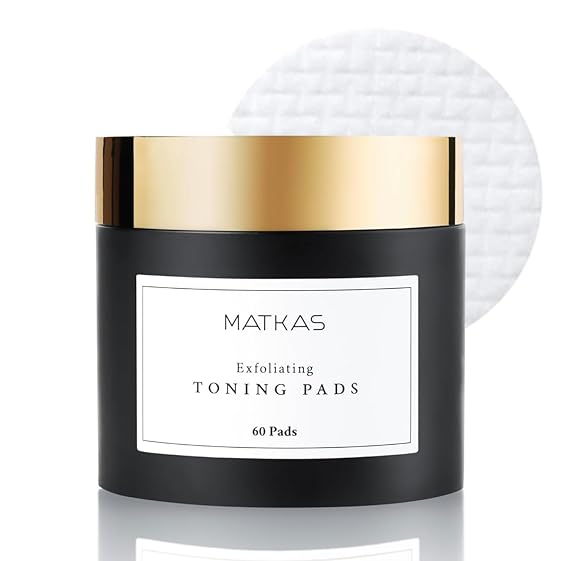 MATKAS Korean Exfoliating Glycolic+Lactic Acid Witch Hazel Toner Pads 60pcs | Glycolic Acid Peel, Pore Tightening BHA + AHA Face Toner Pads for Dark Spots, Salicylic Acid Toning Pads for Sensitive Skin
