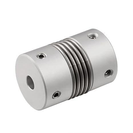 1pc D16 L27 Step Parallel Encoder Coupling Aluminum Alloy Bellows Setscrew Absorb Vibration Zero Backlash Motor Coupler Grooved Elastic(5x8mm)