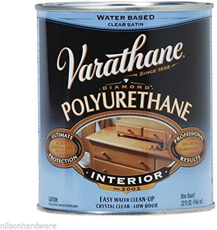 2 Qt Clear Satin Varathane Water-Based Interior Wood Polyurethane 200241H