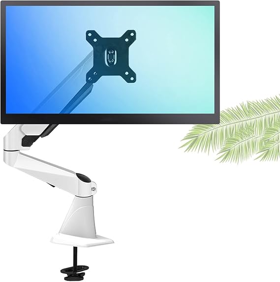 Monitor Desktop Mounting Bracket Monitor Arm Single Monitor Desk Mount Long Arm Monitor Stand Mount With Gas Spring Wall-mounted Height Adjustable VESA Bracket for 15"-27" Screen Computer Monitor Stan