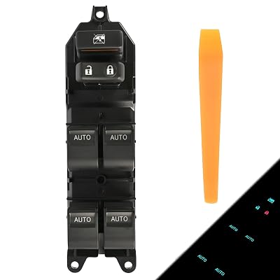 84820-0R040 Power Window Switch Control Panel Front Left Driver Side Blue LED Lighted Compatible with Toyota Tundra 2007-2021 Replace 848200R040 Master Window Switches
