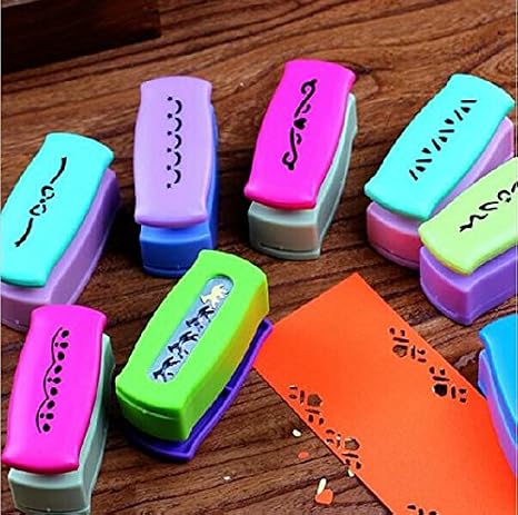 Since Creative Boundary Big Craft Punch Embossing DIY Border Paper Punch Edge Lace Punch for Card Scrapbooking Punches18 Designs Set of 3,Random Color