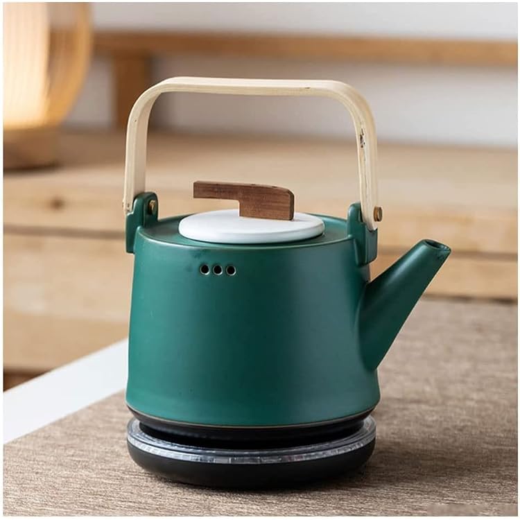 SYLKWOR Kettles,Ceramic Fast Boiliwater Automatic Shut-Off Water Boiler Silent Home Kitchen Hot Water Boiler Ease of UseGreen