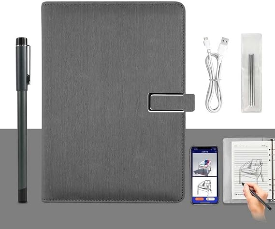 XNote, AI Smart Writing Set, E-Ink Paper Tablet for Drawing and AI Smart Reusable Notebook with AI Function, Real-Time Sync to App for Office, Study, Business Meetings Gray