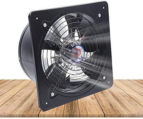 12 Inch Explosion Proof Exhaust Fan, 125W 2800R/min High Velocity Wall Mount Extractor, Axial Ventilator for Kitchen Smoke, Warehouse, Workshop Ventilation, Black