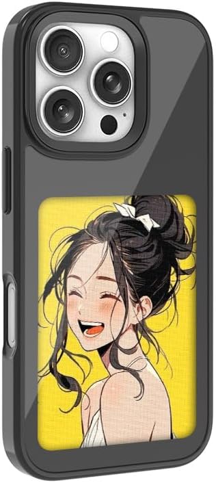 DIY Picture Phone Case - E Ink Phone Case Instant NFC Customization, High-Definition Display Smart Case for iPhone (Black, iPhone 13 Pro)