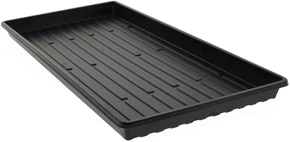 Microgreen Trays with Holes, 100 Pack, Black, Heavy Duty Shallow 1020 Tray Grow Seedlings,Wheatgrass, Hydroponics