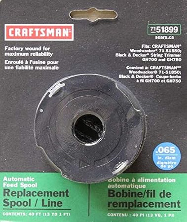 Craftsman Automatic Feed Spool With Nylon Line Replacement, 71-85942