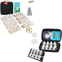 Double 12 Colored Number Dominos with 8 Wooden Racks+Triangle Domino Game Set with 4 Holders