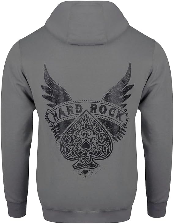 Hard Rock Casino Spade Wings Grey Hoodie, X-Large