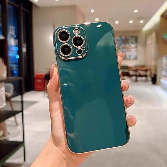 iPhone 14 Case, Simple, Compatible with iPhone 14, Mobile Cover, Cute, Silicone, Stylish, Lens Protection, Smartphone Case, Green