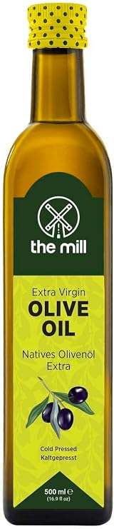 The Mill Natürel Sızma Zeytinyağı 500 ml Cam Şişe - Soğuk Sıkım - %100 Doğal - Uluslararası Lezzet Enstitüsü 2021/2022/2023 Yılı Üstün 3 Yıldız Lezzet Ödülü - Salata ve Yemeklere Uygun - Asitlik ≤%0,8 - Veganlara Uygun