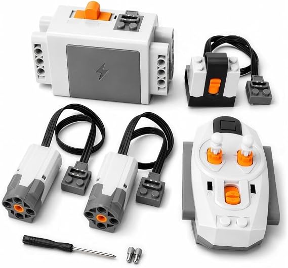 5in1 Building Blocks Motor Kit, Powerful Motor Set with Advanced Remote Control Functionality, Wide Compatibility with Most Stud-Based Construction Bricks