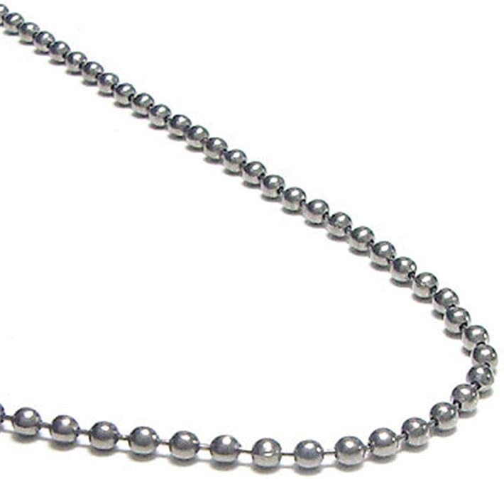 True Titanium 3MM Bead Necklace Chain