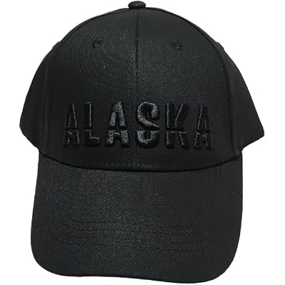 Robin Ruth Quality Ball Cap Hat Alaska Black on Black Alaska Embroidered