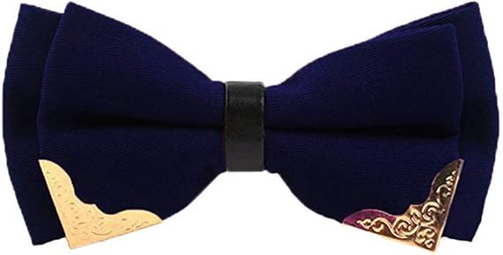 Pre-Tied Metal Edge Trim Tuxedo Bow Tie