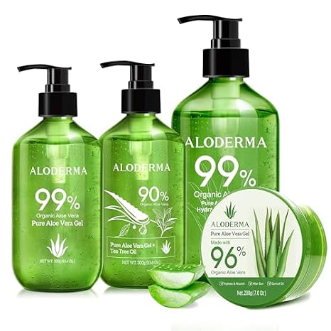 Aloderma Hydrating & Moisturizing Aloe Vera Gel Set - 4 Pieces