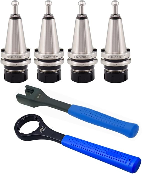 US Stock 4PCS BT40-ER32-70 Tool Holder Pull Studs Included+1PC BT40 Wrench+1PC ER32 Wrench