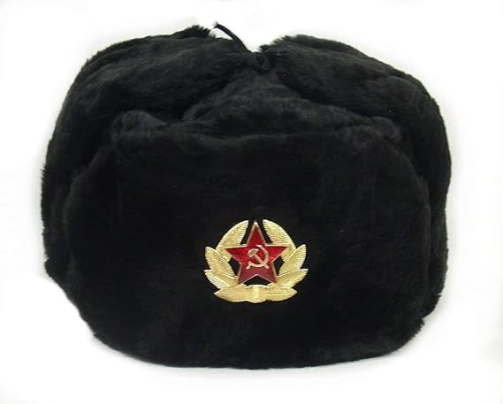 Hat Russian Ushanka Black-62 Soviet Army Soldier