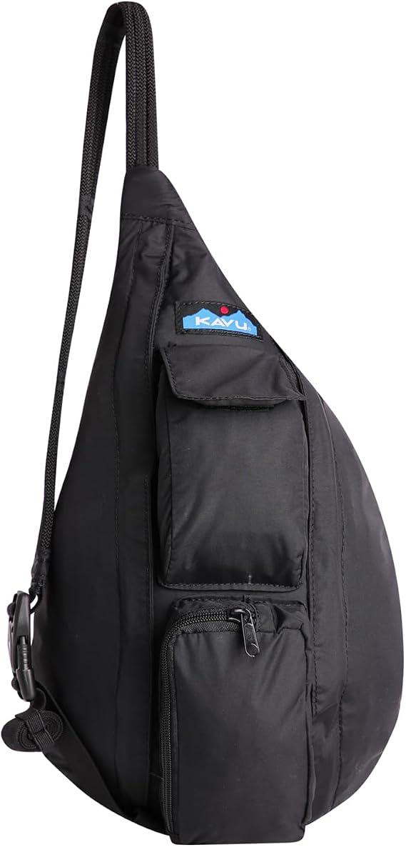 KAVU Mini Rope Sack Sling Crossbody Backpack, Blackout