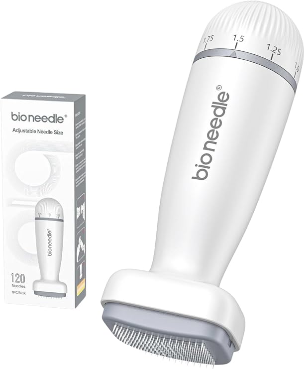 Bio Needle Dermastamp, 140 İğneli Ayarlanabilir Mikro İğneleme Cihazı, Cilt ve Saç Bakımı için Dermaroller