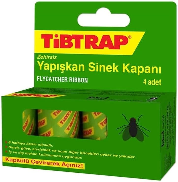 Tibtrap Yapışkan Sinek Kapanı, 4'lü Set