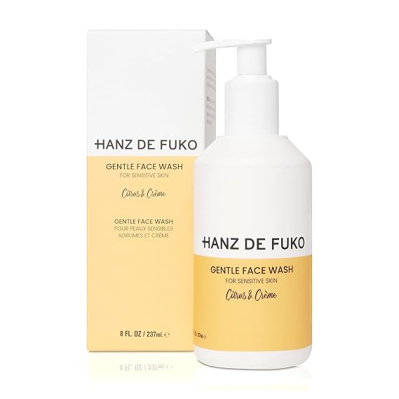 Hanz de Fuko Gentle Face Wash for Men & Women Citrus & Creme Premium Facial Cleanser, Great for Sensitive Skin Hypoallergenic Formula with Aloe Vera, Clove, Acai Sulfate and Paraben Free 8 oz.