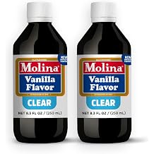 Vanilla Molina - Mexican Clear Vanilla Flavor with Pure Vanilla Extract - 2 Pack 8.3 Fl Oz Bottles - Natural Flavoring for Frosting, Icing and Cakes Without Color Change