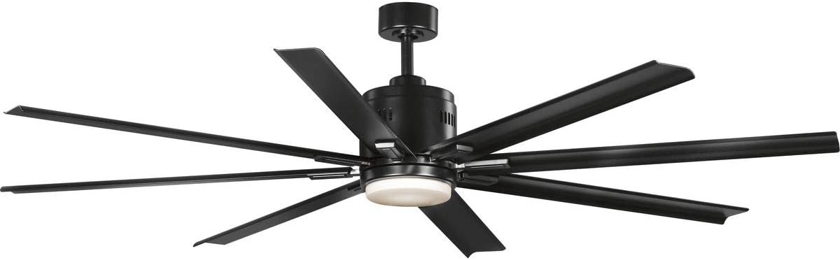 Progress Lighting Vast Collection 72 18W LED Eight- Blade Fan, 16-34 x 72, Black