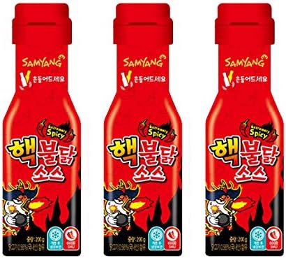Samyang Heck Buldak Sauce 200g x 3 Bottles - Extremely Spicy Sauce - Buldak Fried Noodle - Spicy - Seasoning - Easy Sauce