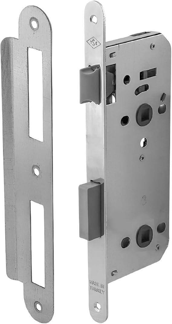 Banyo Wc Sessiz Kapı Gömme Kilidi 45 mm İç Silindirsiz Barelsiz Dayanıklı Metal Kilit Mekanizması