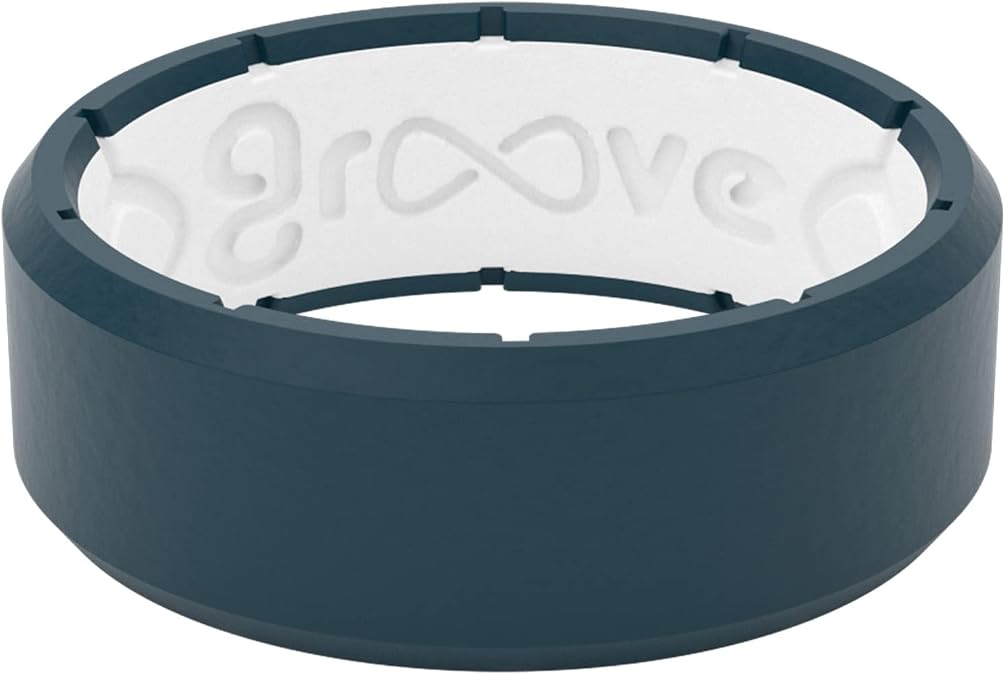 Groove Life Edge Silicone Ring for Men, Breathable Rubber Wedding Band