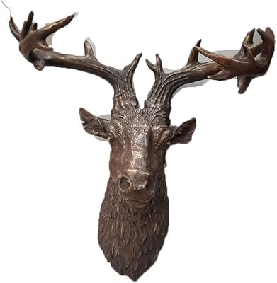 Fashion158 Pure Copper Home wall Hanging Deer Head Decoration Chinese Ornaments Creative Crafts Decoration