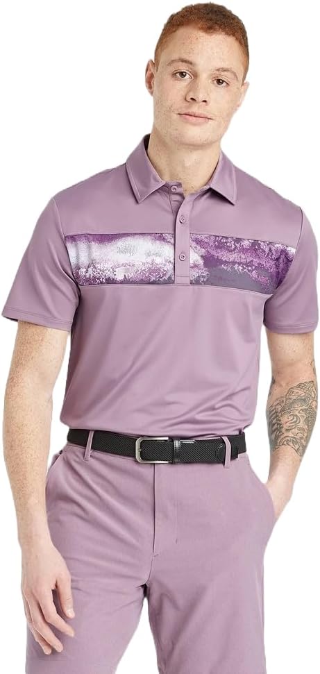 All in Motion Men's Chest Striped Polo Shirt -