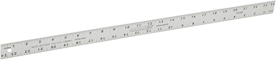 MAYES 10188 24-Inch Aluminum Ruler, Lightweight 2 Foot Ruler for Construction, Architecture, Drawing, and Engineering, Accurate and Straight Edge Measuring,Multi,One Size