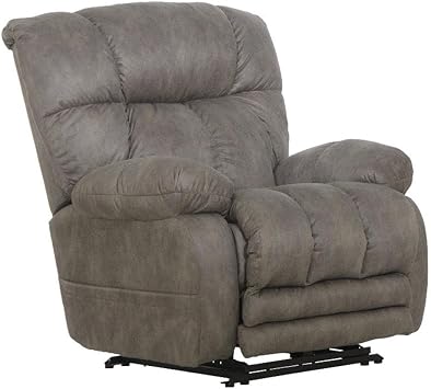 Catnapper Dixon Oversized Power Lay Flat Recliner in Gray Fabric
