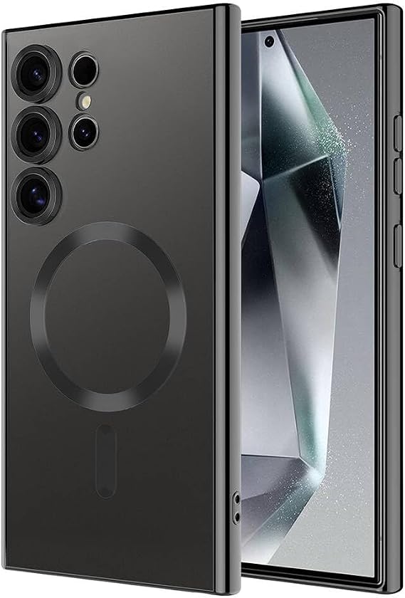 Case Compatible with Spia Samsung Galaxy S24 Ultra Black Lime Wireless Charging Feature (Compatible with Samsung Galaxy S24 Ultra, Black)