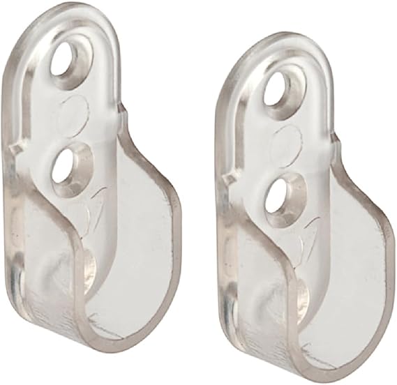 Badem10 Askı Flanşı Oval Dolap Elbise Askı Asma Aparatı Plastik Aparat 45 mm (2 ADET)