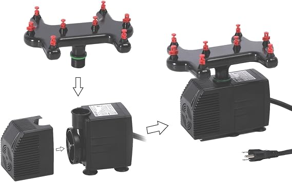 Aeroponic Cloning Manifold Combo with UL Listed Water Pump for DIY Plant cloning