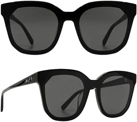 DIFF Gia Designer Square Sunglasses for Women | Fashionable & Trendy Eyewear | 100% UVA/UVB Protection | 100% UV400 Protection, Hand Cut Acetate Frame, 62mm Lens Width, Scratch-Resistant Lenses, Protective Case Included