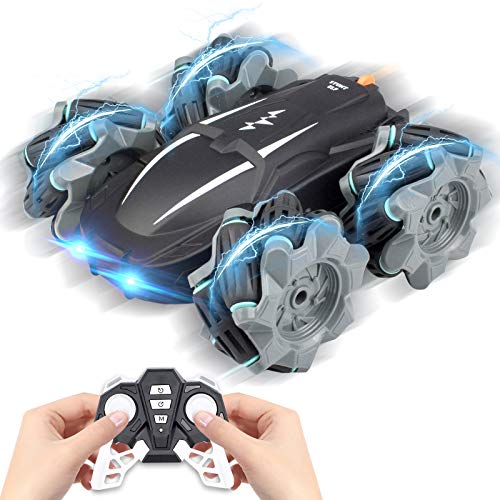 Best Gift for Kids,Remote Control Car,360 Rotation Drift Stunt ELF,Rechargeable Vehicle with Cool Lights,High Speed,Flexible Steering,Anti-Interference 4WD RC Car with One-Click Demo Black