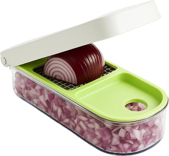 Vidalia Chop Wizard Vegetable Chopper Original As Seen On TV Food Dicer with 2 Stainless Steel Blades, Large 2-Cup Container, Cleaning Tool, Dishwasher Safe Onion & Vegetable and Fruit Cutter