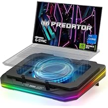 Cooling Pad for Acer Predator Triton 500 SE Gaming Laptop, Cooler with Powerful Turbo Cooling Fan Can Fast Cooling CPU+GPU 40C, Variable Speed,6 RGB Light Mode,Touch Control,LCD Screen