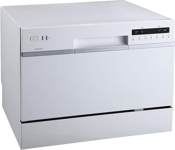 EdgeStar DWP62WH 6 Place Setting Energy Star Rated Countertop Dishwasher - White