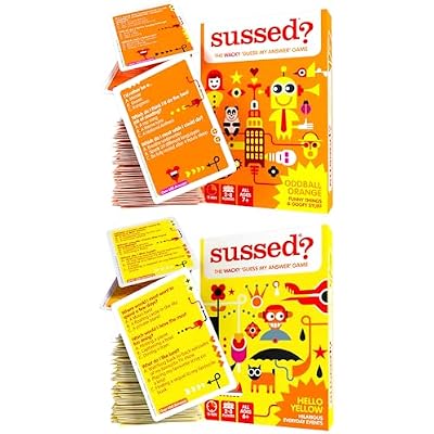 SUSSED 400 Wacky Conversation Starters for Kids, Teens & Adults- Family Card Game - Orange and Yellow Deck Bundle - Fun Gift - Travel Size